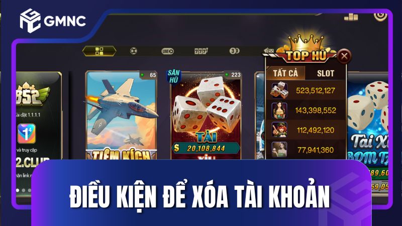 Điều kiện để người dùng được phép xoá tài khoản